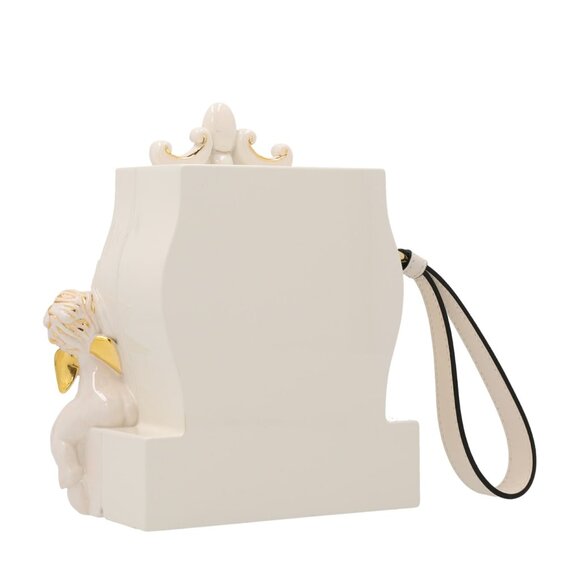 AW22 MOSCHINO Couture Jeremy Scott White Clock Sculpted Ancient Clutch Handbag - Picture 3 of 9